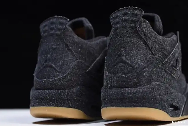 1st Kicks Shoes Air 4 Jordan Levi's x 'black' AO2571-001 0606